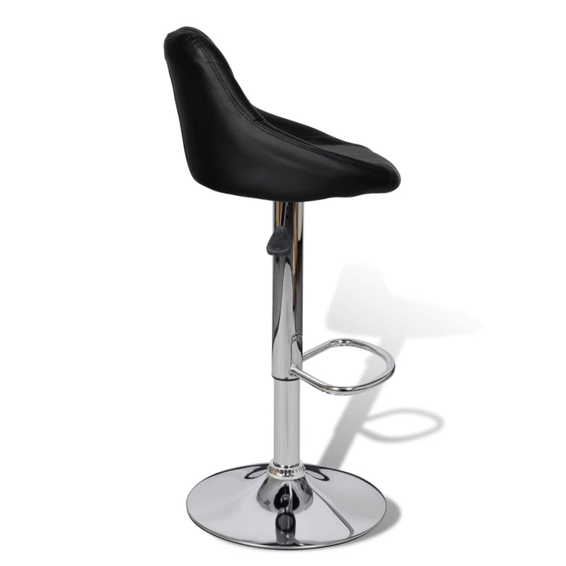 vidaXL Bar Stools 2 pcs Black Faux Leather