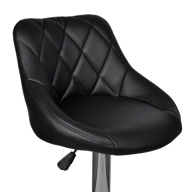 vidaXL Bar Stools 2 pcs Black Faux Leather