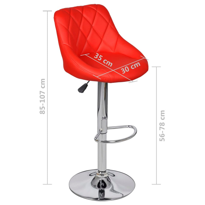 vidaXL Bar Stools 2 pcs Red Faux Leather