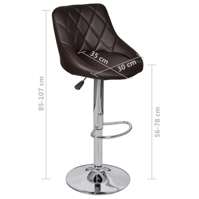 vidaXL Bar Stools 2 pcs Brown Faux Leather