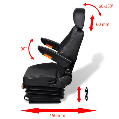 vidaXL Tractor Seat with Suspension