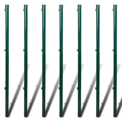 vidaXL Chain Link Fence with Posts Steel 0.8x15 m Green