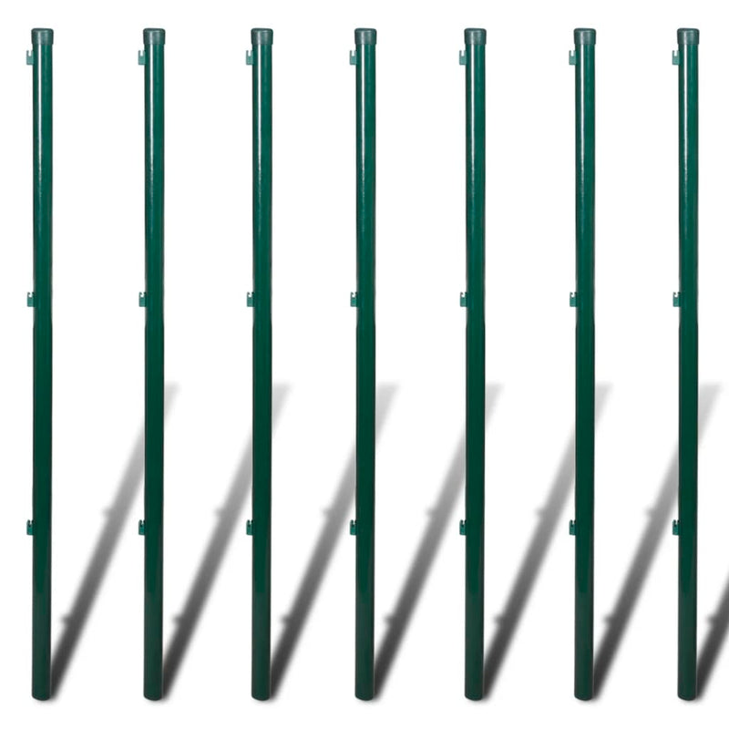 vidaXL Chain Link Fence with Posts Steel 0.8x15 m Green