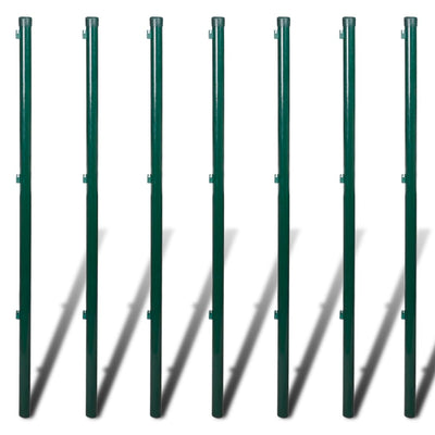 vidaXL Chain Link Fence with Posts Steel 1.5x15 m Green