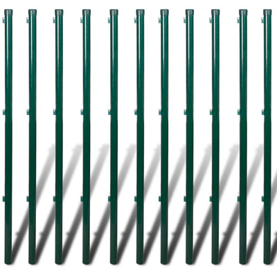 vidaXL Chain Link Fence with Posts Steel 0.8x25 m Green