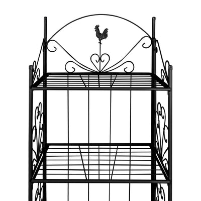 vidaXL Plant Rack Square Black