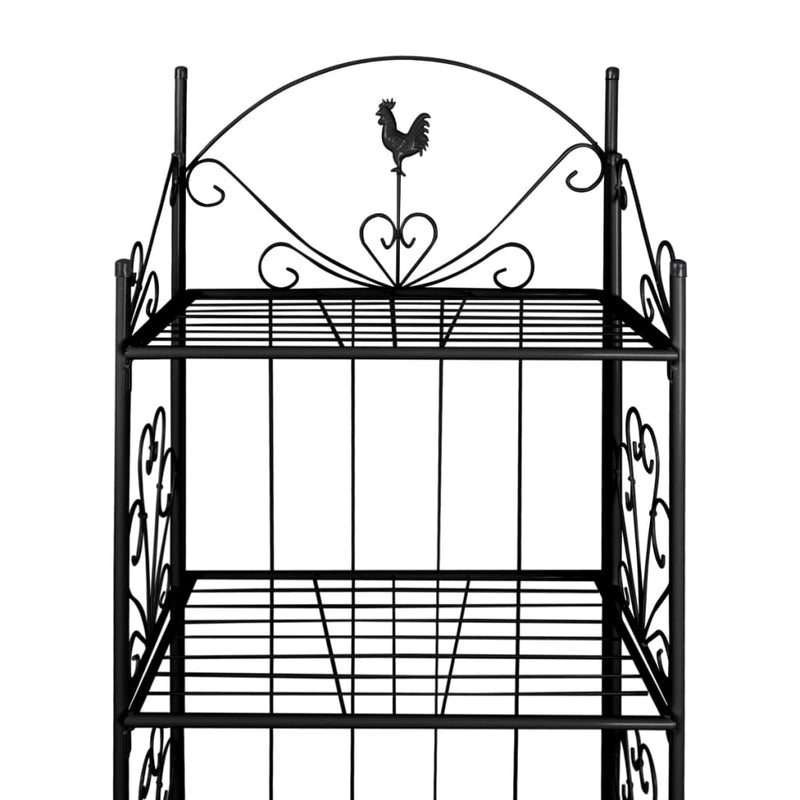 vidaXL Plant Rack Square Black