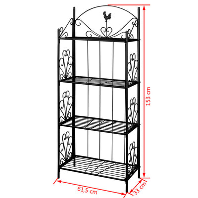 vidaXL Plant Rack Square Black