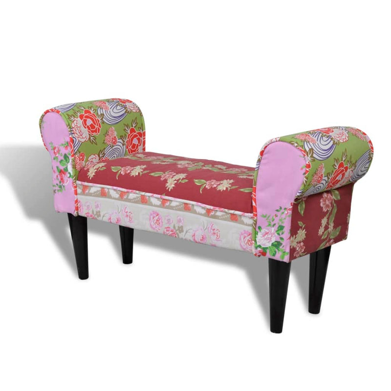 vidaXL Patchwork Bench Floral Style
