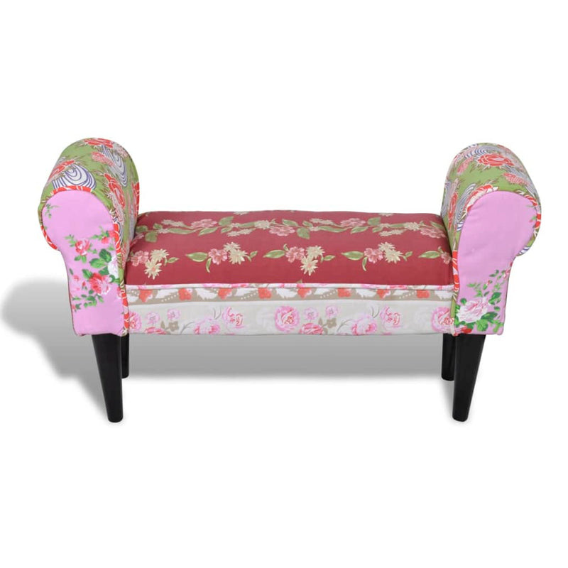 vidaXL Patchwork Bench Floral Style