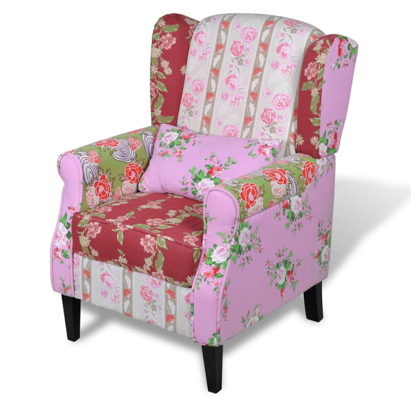 vidaXL Armchair with Patchwork Design Fabric