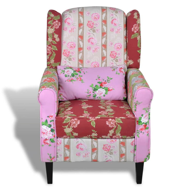 vidaXL Armchair with Patchwork Design Fabric