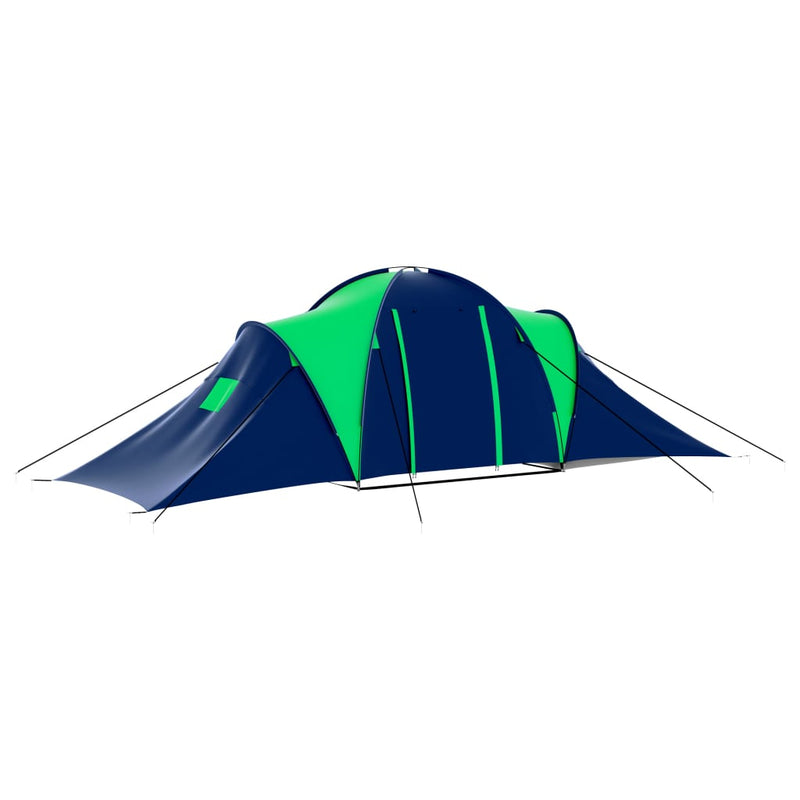 vidaXL Camping Tent Fabric 9 Persons Blue and Yellow