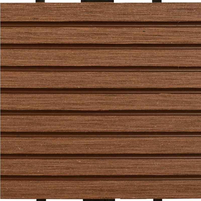 vidaXL WPC Tiles 30x30cm 11pcs 1m² Brown