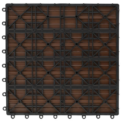 vidaXL WPC Tiles 30x30cm 11pcs 1m² Brown