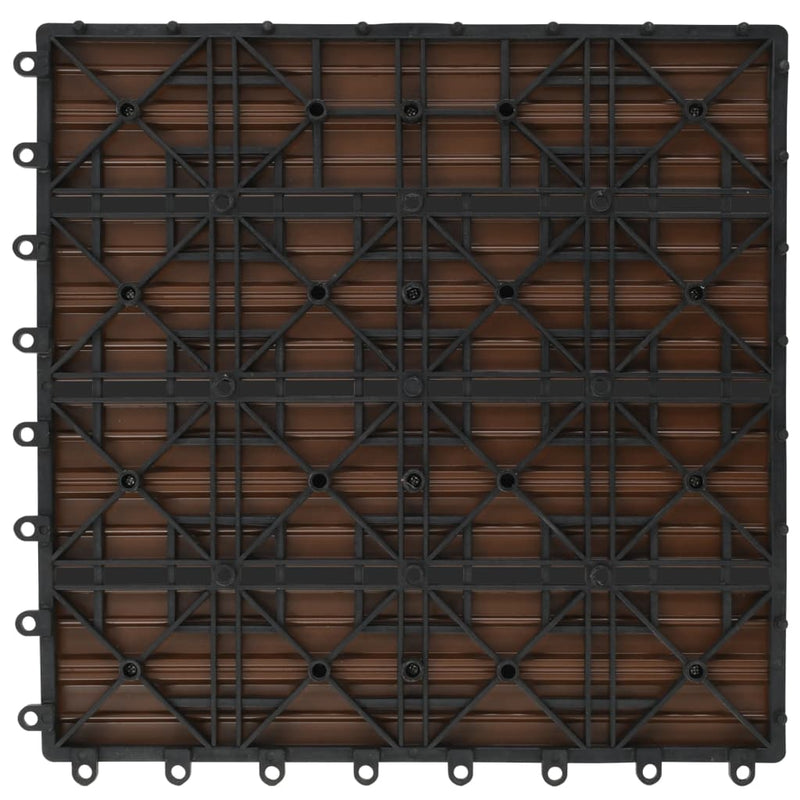 vidaXL WPC Tiles 30x30cm 11pcs 1m² Brown