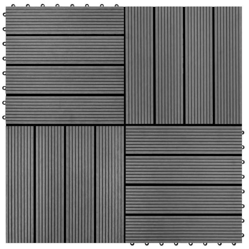 vidaXL WPC Tiles 30x30cm 11pcs 1m² Brown