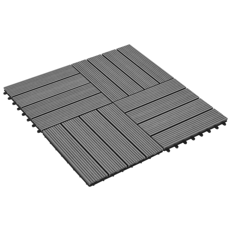 vidaXL WPC Tiles 30x30cm 11pcs 1m² Brown