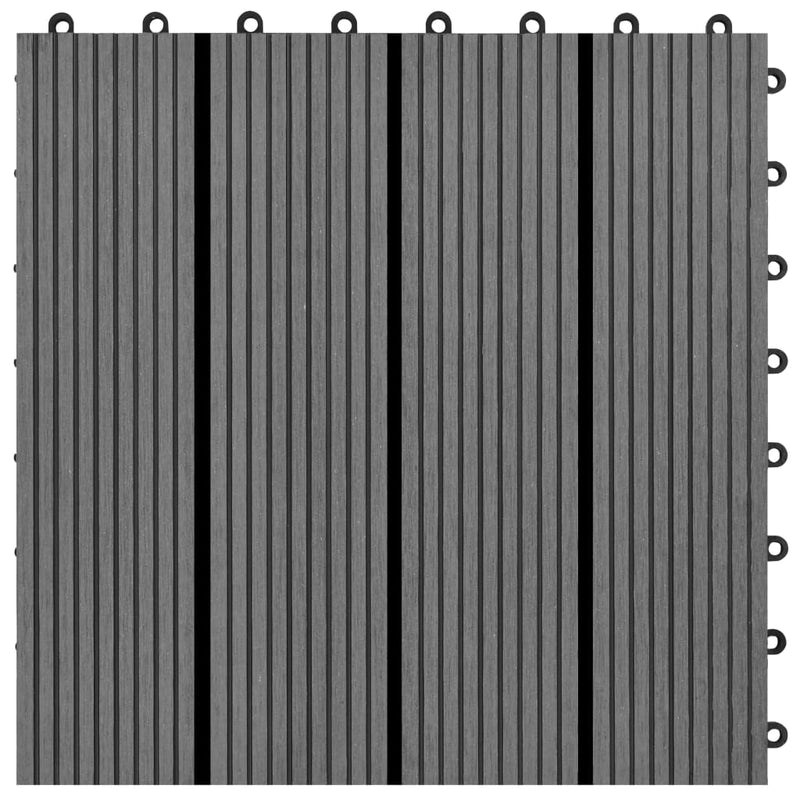 vidaXL WPC Tiles 30x30cm 11pcs 1m² Brown