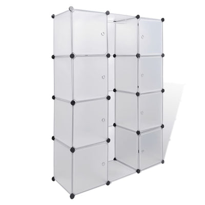 vidaXL Modular Cabinet 14 Compartments Black and White 37x146x180.5 cm