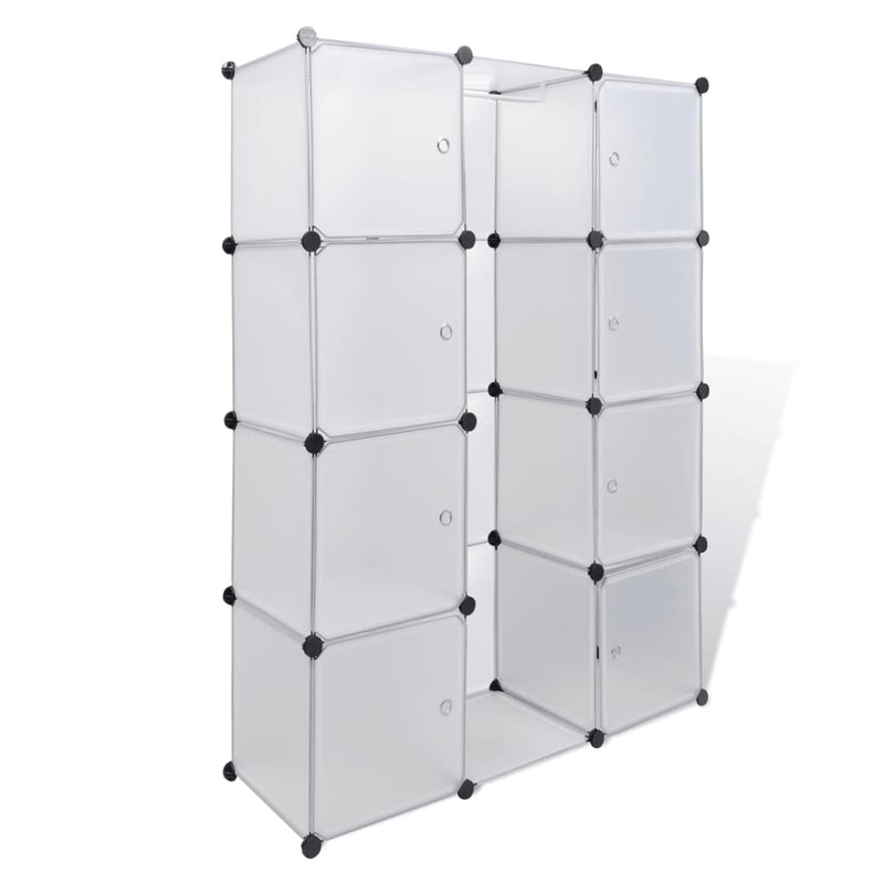 vidaXL Modular Cabinet 14 Compartments Black and White 37x146x180.5 cm