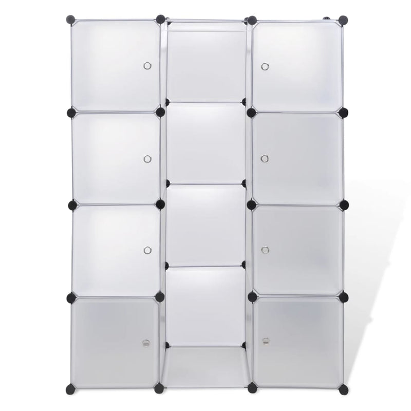 vidaXL Modular Cabinet 14 Compartments Black and White 37x146x180.5 cm