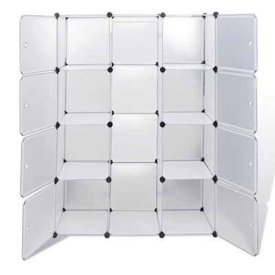 vidaXL Modular Cabinet 14 Compartments Black and White 37x146x180.5 cm