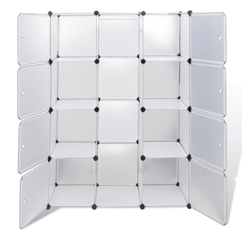 vidaXL Modular Cabinet 14 Compartments Black and White 37x146x180.5 cm