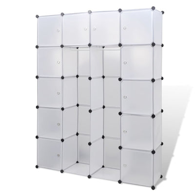 vidaXL Modular Cabinet 14 Compartments Black and White 37x146x180.5 cm