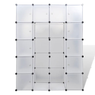 vidaXL Modular Cabinet 14 Compartments Black and White 37x146x180.5 cm