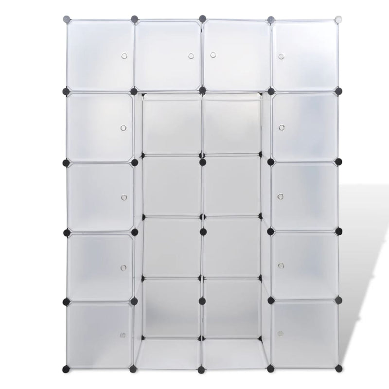 vidaXL Modular Cabinet 14 Compartments Black and White 37x146x180.5 cm