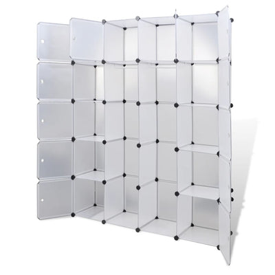 vidaXL Modular Cabinet 14 Compartments Black and White 37x146x180.5 cm