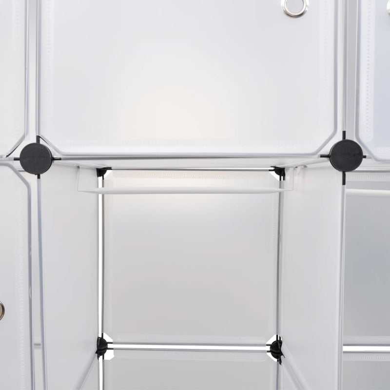 vidaXL Modular Cabinet 14 Compartments Black and White 37x146x180.5 cm