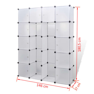 vidaXL Modular Cabinet 14 Compartments Black and White 37x146x180.5 cm
