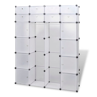 vidaXL Modular Cabinet 14 Compartments Black and White 37x146x180.5 cm
