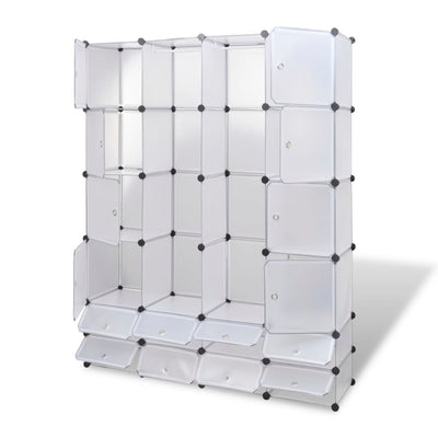 vidaXL Modular Cabinet 14 Compartments Black and White 37x146x180.5 cm