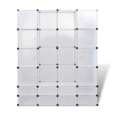 vidaXL Modular Cabinet 14 Compartments Black and White 37x146x180.5 cm