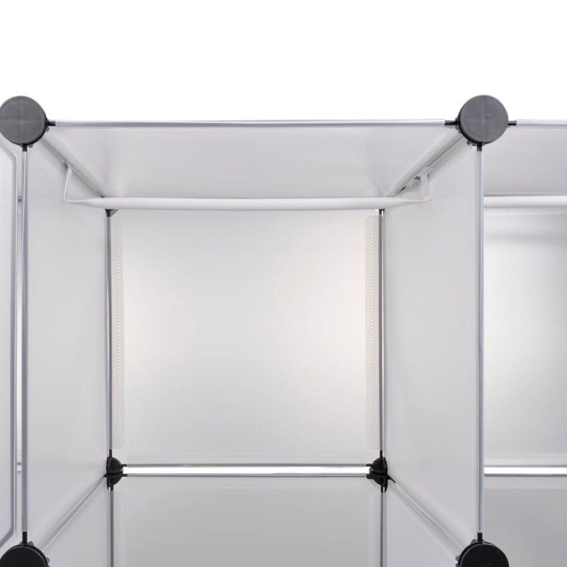 vidaXL Modular Cabinet 14 Compartments Black and White 37x146x180.5 cm