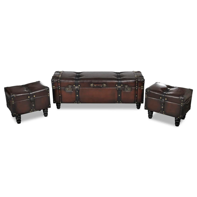 vidaXL Storage Bench Set 3 pcs Brown
