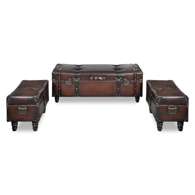 vidaXL Storage Bench Set 3 pcs Brown