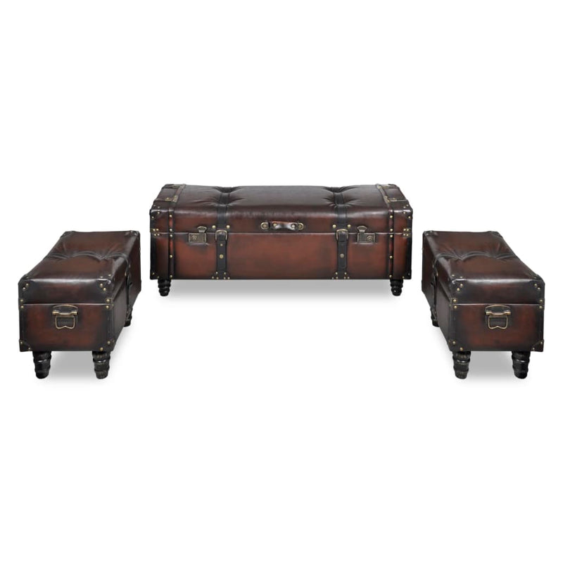 vidaXL Storage Bench Set 3 pcs Brown