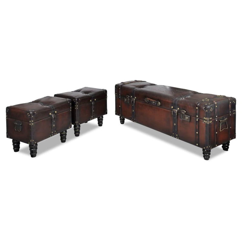 vidaXL Storage Bench Set 3 pcs Brown