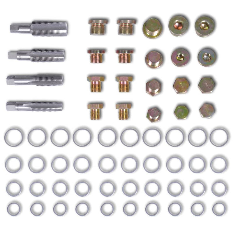 vidaXL Oil Drain Plug Repair Kit 64 pcs Set M13 M15 M17 M20