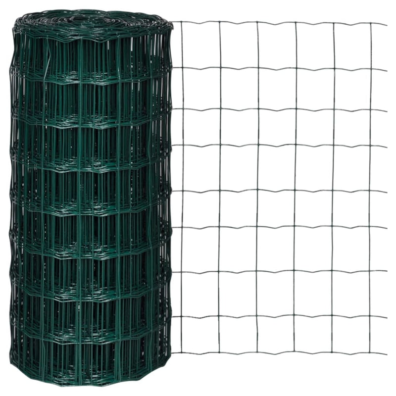 vidaXL Euro Fence Steel 25x1.0 m Green