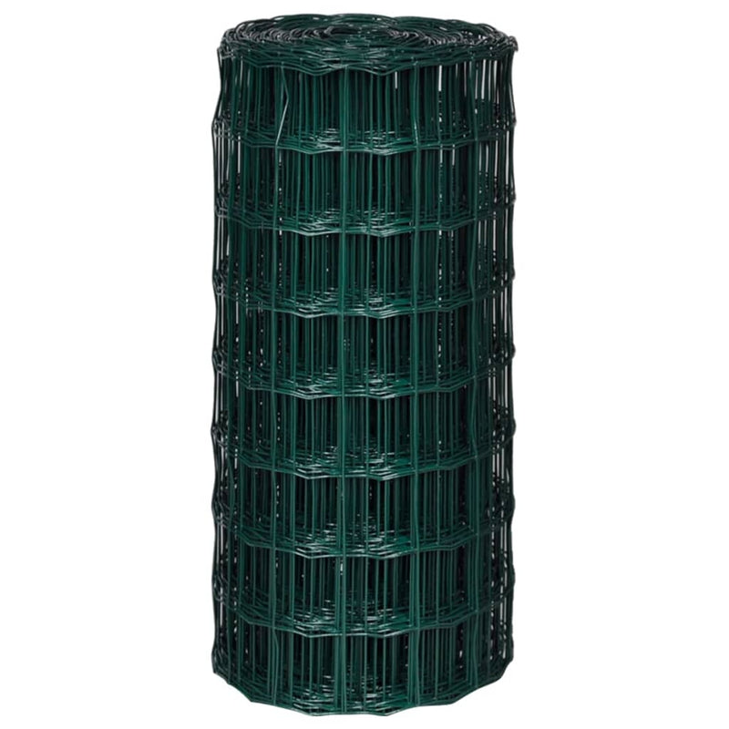 vidaXL Euro Fence Steel 25x1.0 m Green