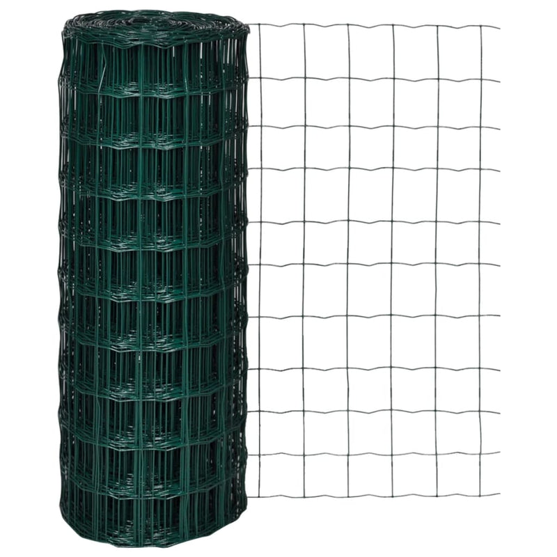 vidaXL Euro Fence Steel 25x1.0 m Green