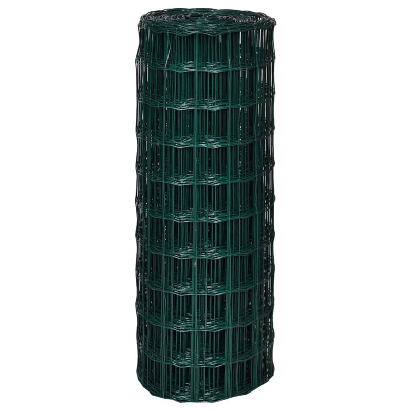 vidaXL Euro Fence Steel 25x1.0 m Green