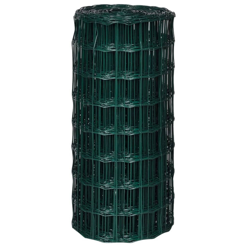 vidaXL Euro Fence Steel 25x1.0 m Green