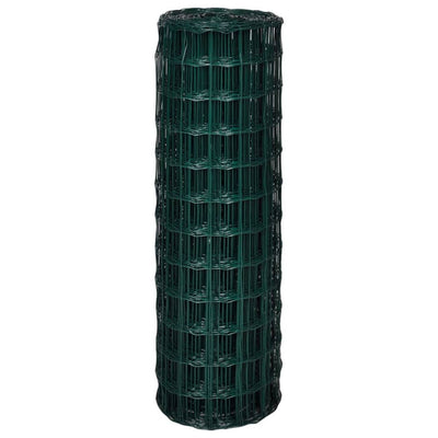 vidaXL Euro Fence Steel 25x1.0 m Green