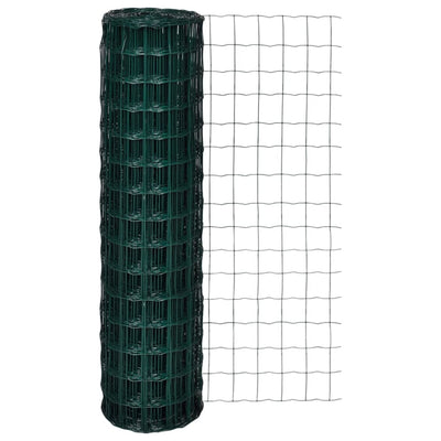 vidaXL Euro Fence Steel 25x1.0 m Green